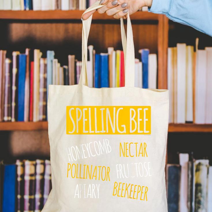 Spelling Bee Halloween Pun Costume Beekeeper Teacher Canvas Tote Bag, funny gift