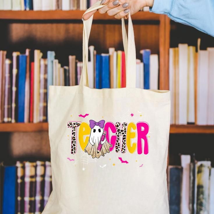 Spooky Halloween Teacher Para Counselor SPED Preppy Boo Kids Canvas Tote Bag, funny gift