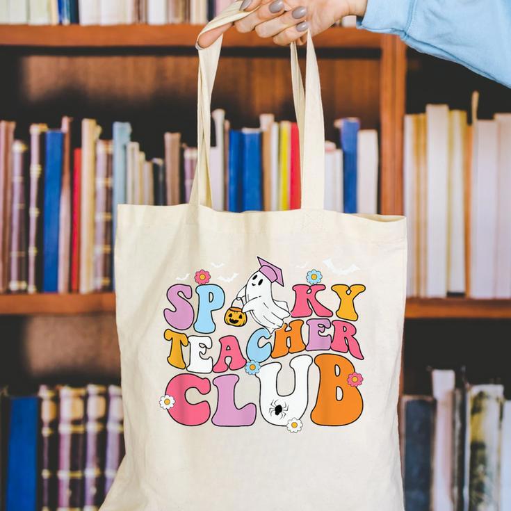 Spooky Teacher Club Halloween Canvas Tote Bag, funny gift