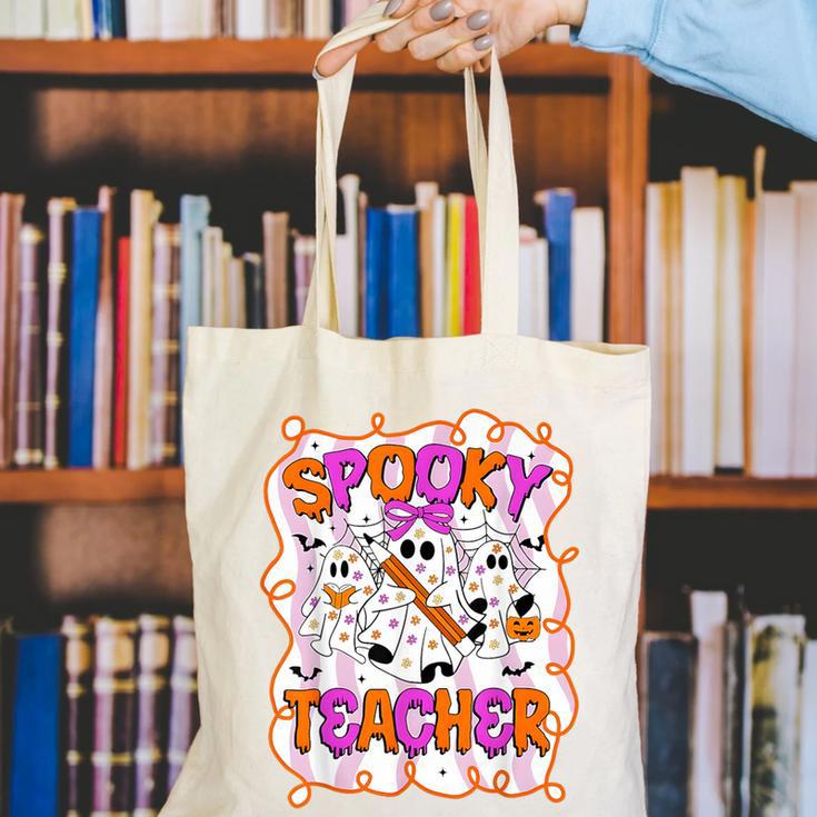 Spooky Teacher Ghost Pencil Teacher Halloween Teacher Canvas Tote Bag, funny gift Spooky Teacher Ghost Pencil Teacher Halloween Teacher Canvas Tote Bag, funny gift