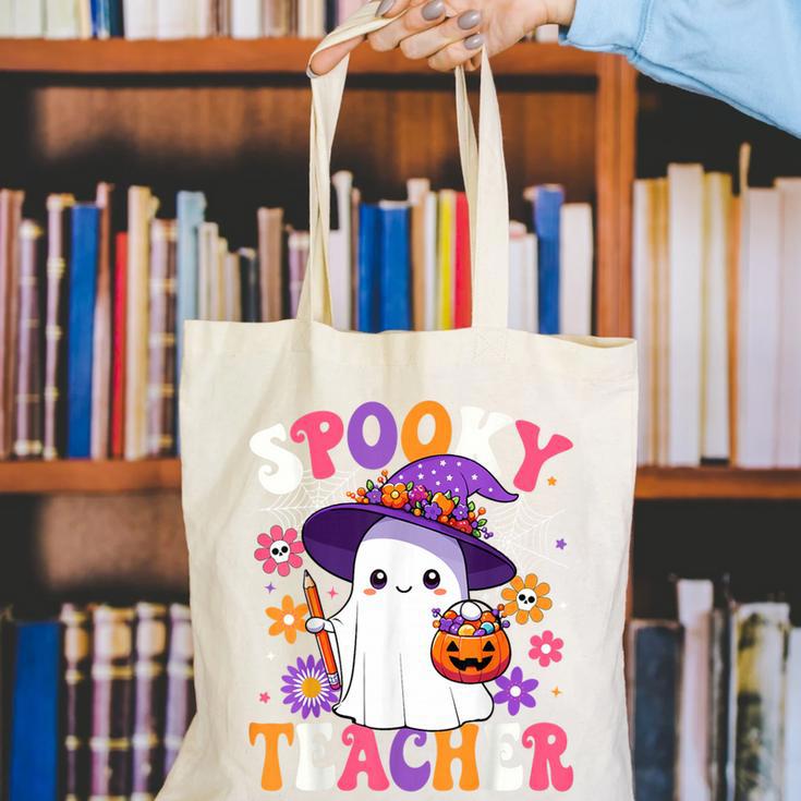 Spooky Teacher Halloween Cute Halloween Teacher Ghost Canvas Tote Bag, funny gift Spooky Teacher Halloween Cute Halloween Teacher Ghost Canvas Tote Bag, funny gift
