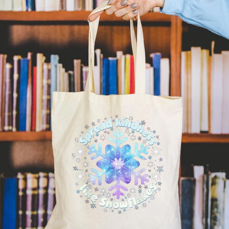 Spread Kindness Like Snowflakes Christmas Teacher Unity Day Canvas Tote Bag, funny gift