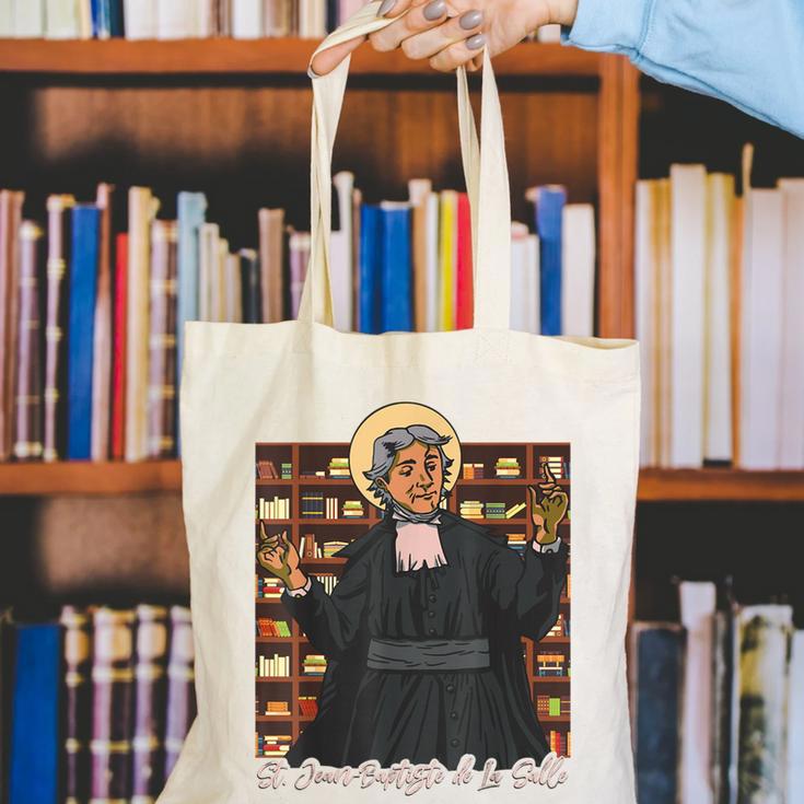 St Jean Baptiste De La Salle Patron Saint Education Teachers Canvas Tote Bag, funny gift St Jean Baptiste De La Salle Patron Saint Education Teachers Canvas Tote Bag, funny gift