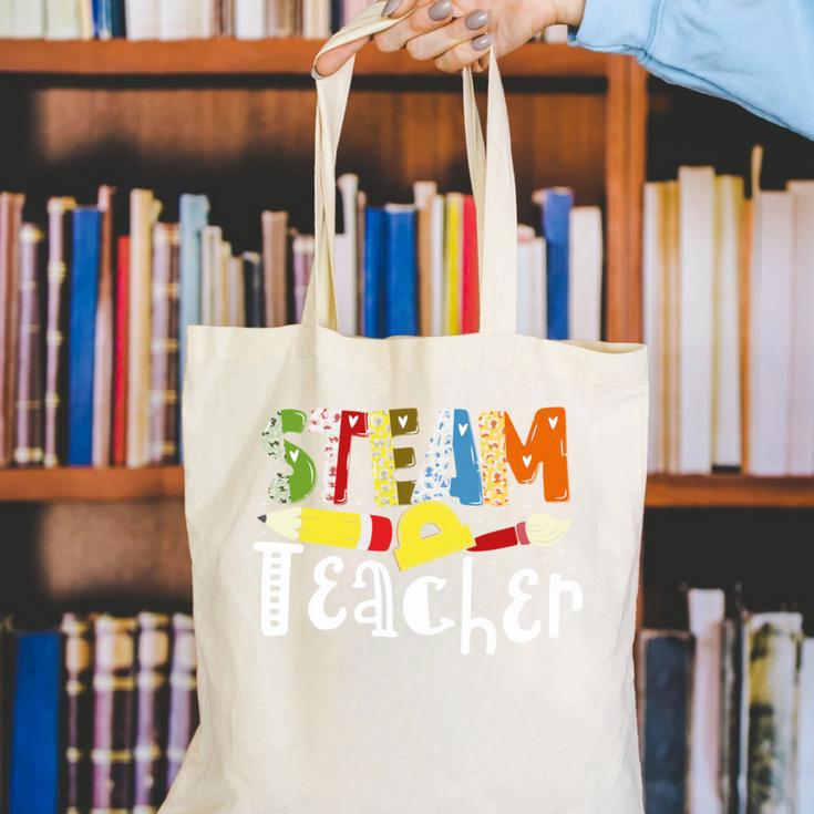 Steam Teacher Science Tech Engineering Arts Maker Canvas Tote Bag, Science Teacher Tote Bags, funny gift