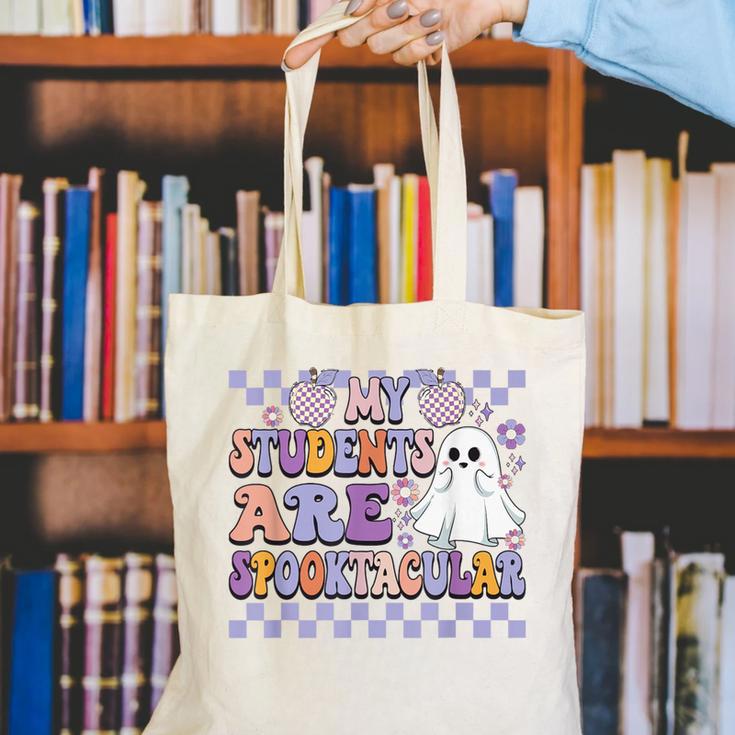 My Students Are Spooktacular Teacher Halloween Vibes Canvas Tote Bag, funny gift My Students Are Spooktacular Teacher Halloween Vibes Canvas Tote Bag, funny gift