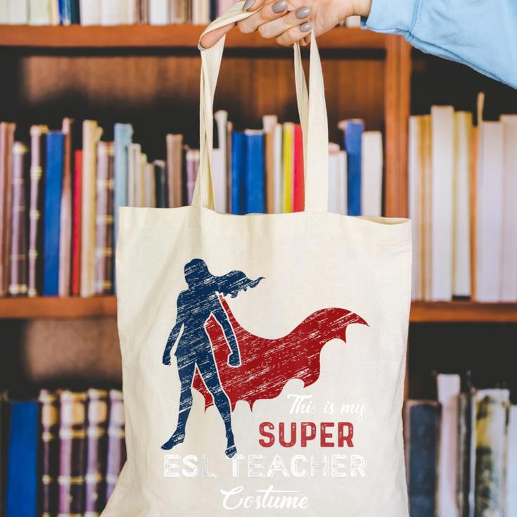This Is My Super ESL Teacher Costume Lazy Halloween Canvas Tote Bag, Esl Teacher Tote Bags, Super Teacher Tote Bags, funny gift This Is My Super ESL Teacher Costume Lazy Halloween Canvas Tote Bag, Esl Teacher Tote Bags, Super Teacher Tote Bags, funny gift