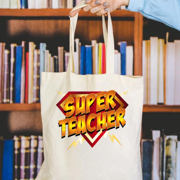 Super Teacher Superhero Back To School Teacher's Canvas Tote Bag, Super Teacher Tote Bags, funny gift