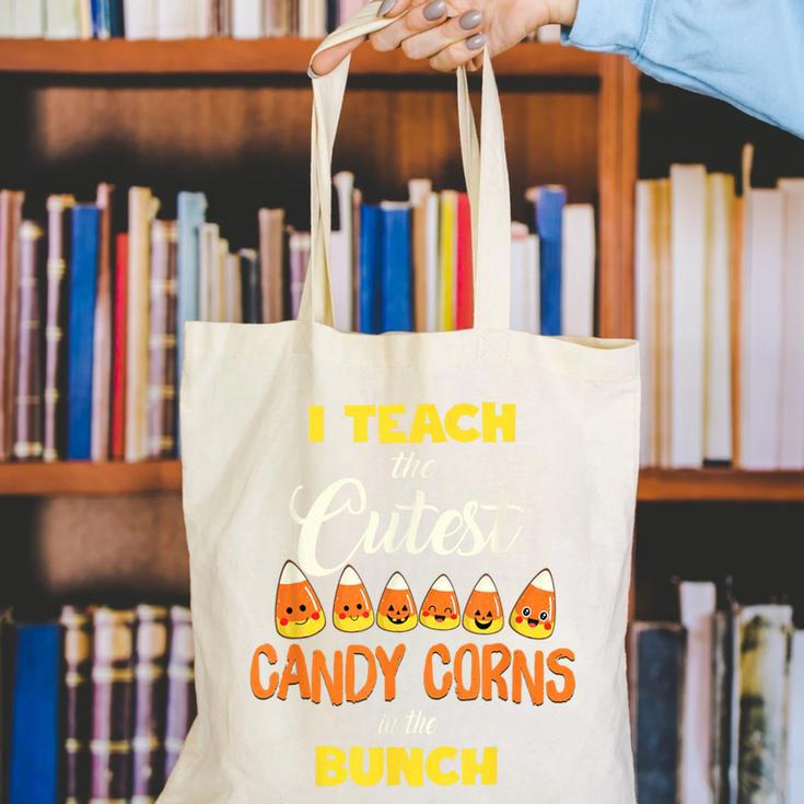 I Teach The Cutest Candy Corn In The Patch Teacher Halloween Canvas Tote Bag, funny gift