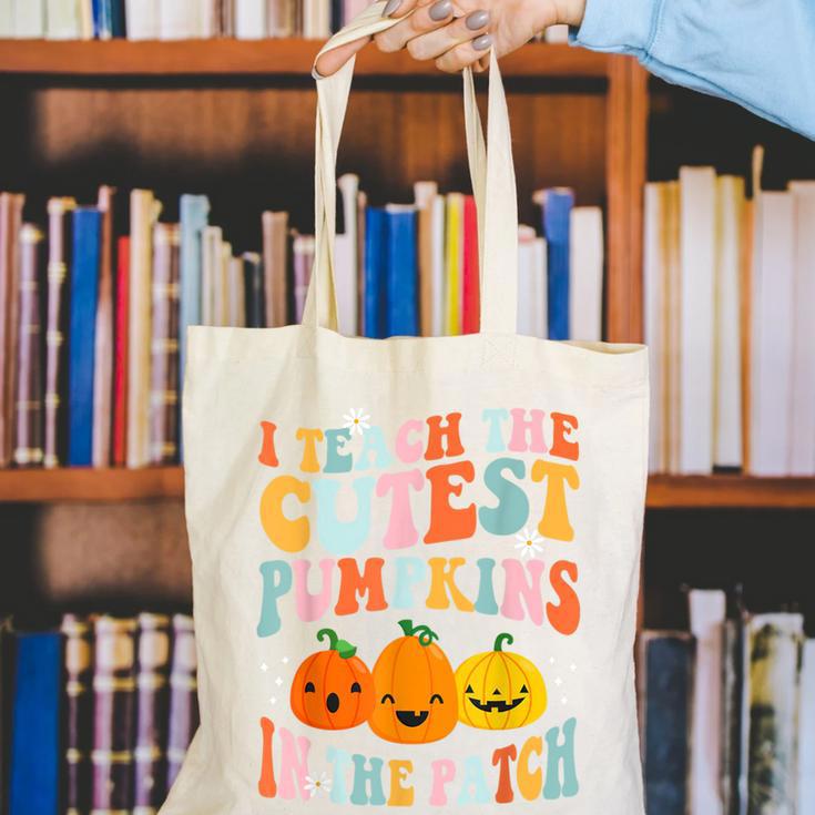 I Teach The Cutest Pumpkins In The Patch Teacher Canvas Tote Bag, funny gift I Teach The Cutest Pumpkins In The Patch Teacher Canvas Tote Bag, funny gift