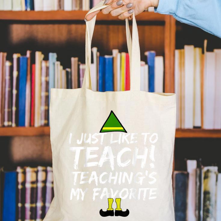 Teacher Christmas Teaching Is My Favorite Canvas Tote Bag, funny gift