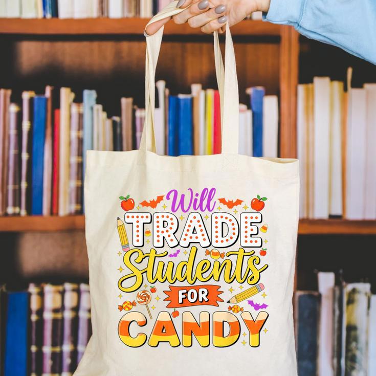 Teacher Cute Will Trade Students For Candy Halloween Costume Canvas Tote Bag, funny gift Teacher Cute Will Trade Students For Candy Halloween Costume Canvas Tote Bag, funny gift