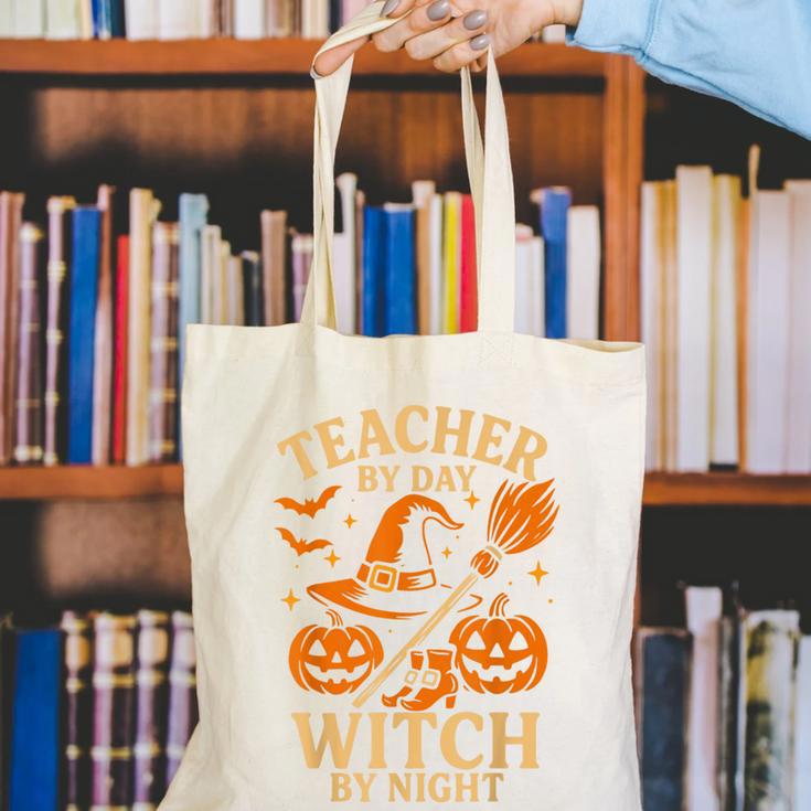 Teacher By Day Witch By Night Halloween Teacher Witch Canvas Tote Bag, funny gift Teacher By Day Witch By Night Halloween Teacher Witch Canvas Tote Bag, funny gift