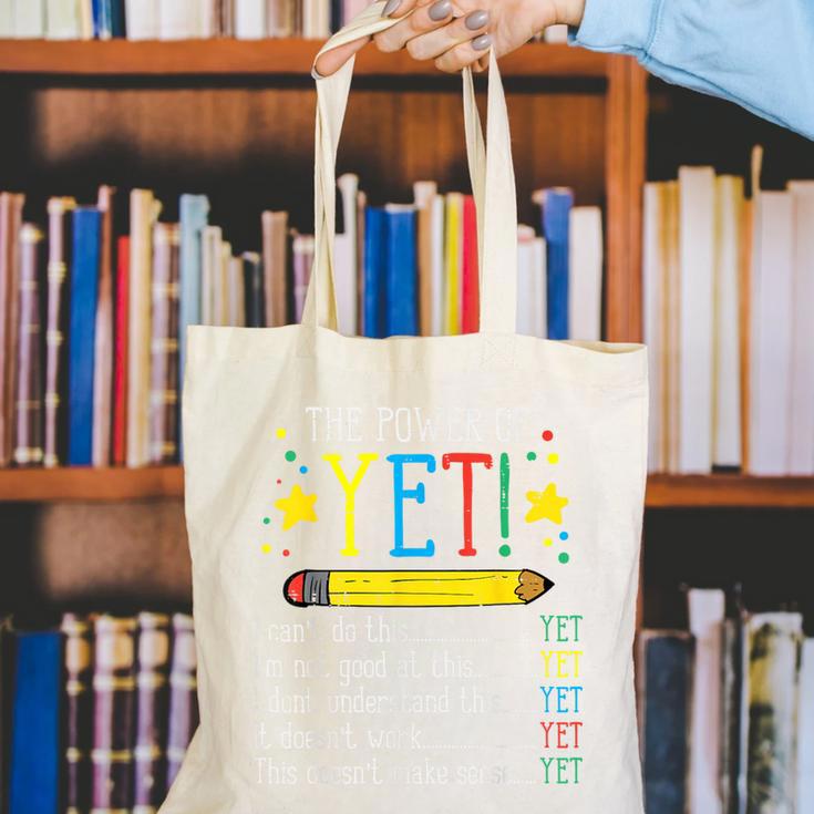 Teacher Power Of Yet Cant Do This Inspirational Women Men Canvas Tote Bag, funny gift Teacher Power Of Yet Cant Do This Inspirational Women Men Canvas Tote Bag, funny gift
