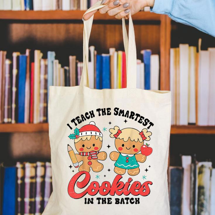 Teacher Of Smart Cookies Cute Gingerbread Teacher Christmas Canvas Tote Bag, funny gift Teacher Of Smart Cookies Cute Gingerbread Teacher Christmas Canvas Tote Bag, funny gift