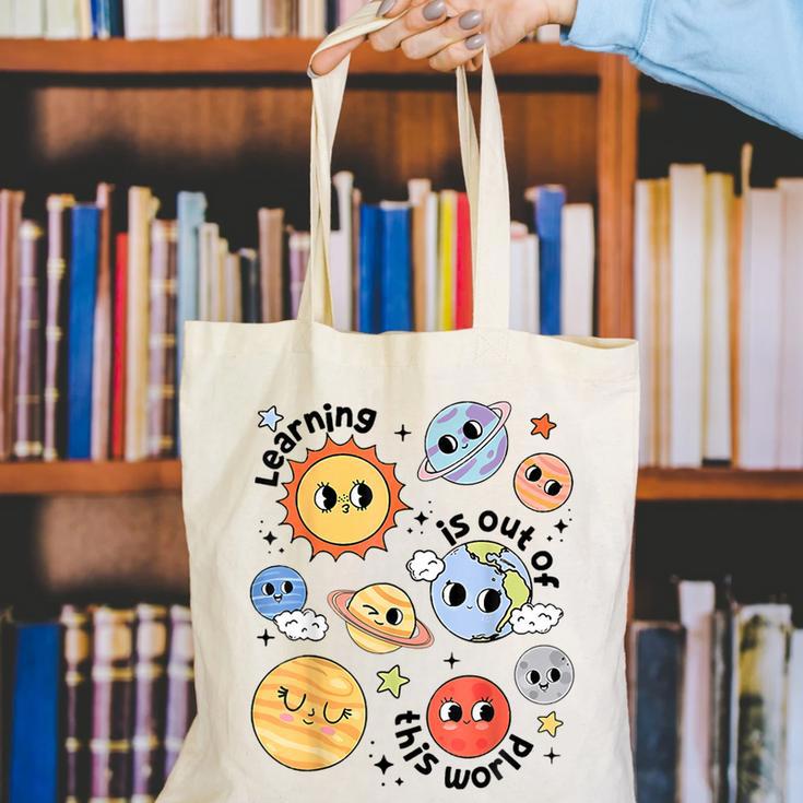 Teacher Space Science Learning Is Out Of World Solar System Canvas Tote Bag, Science Teacher Tote Bags, funny gift Teacher Space Science Learning Is Out Of World Solar System Canvas Tote Bag, Science Teacher Tote Bags, funny gift