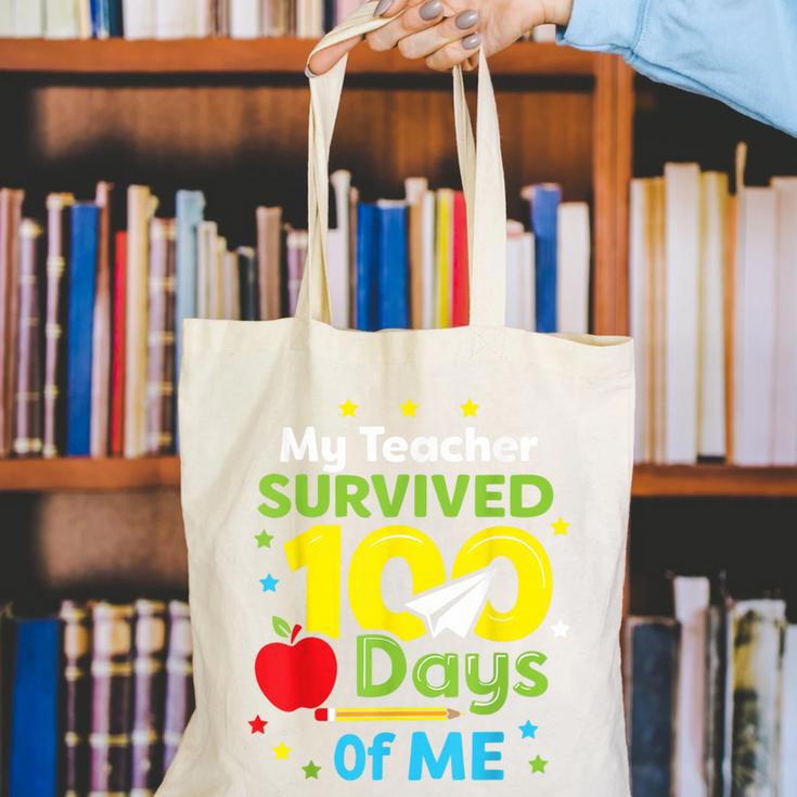 My Teacher Survived 100 Days Of Me Canvas Tote Bag, funny gift My Teacher Survived 100 Days Of Me Canvas Tote Bag, funny gift