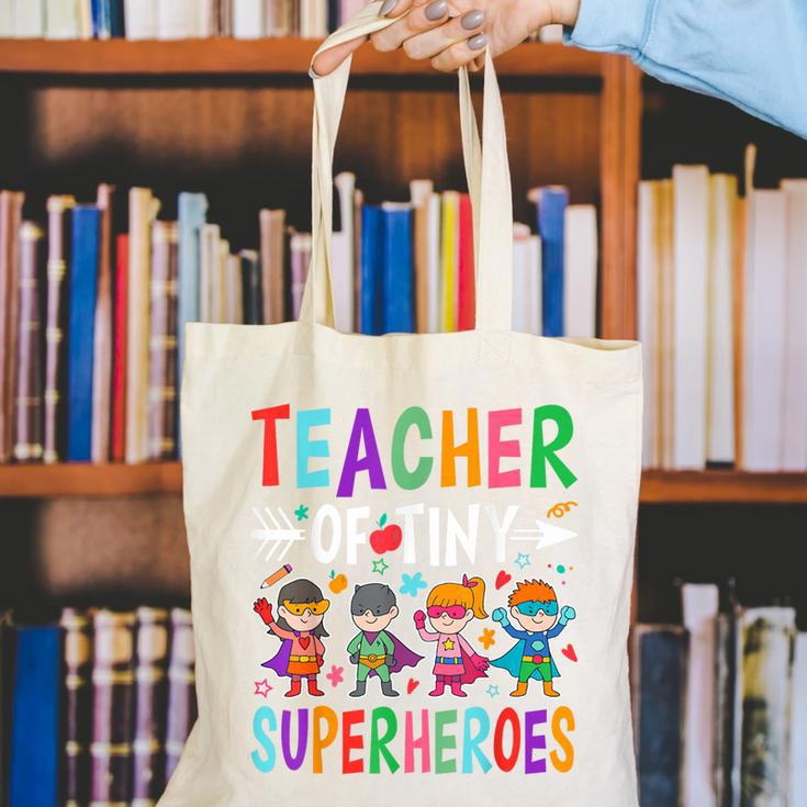 Teacher Of Tiny Superheroes Canvas Tote Bag, funny gift Teacher Of Tiny Superheroes Canvas Tote Bag, funny gift