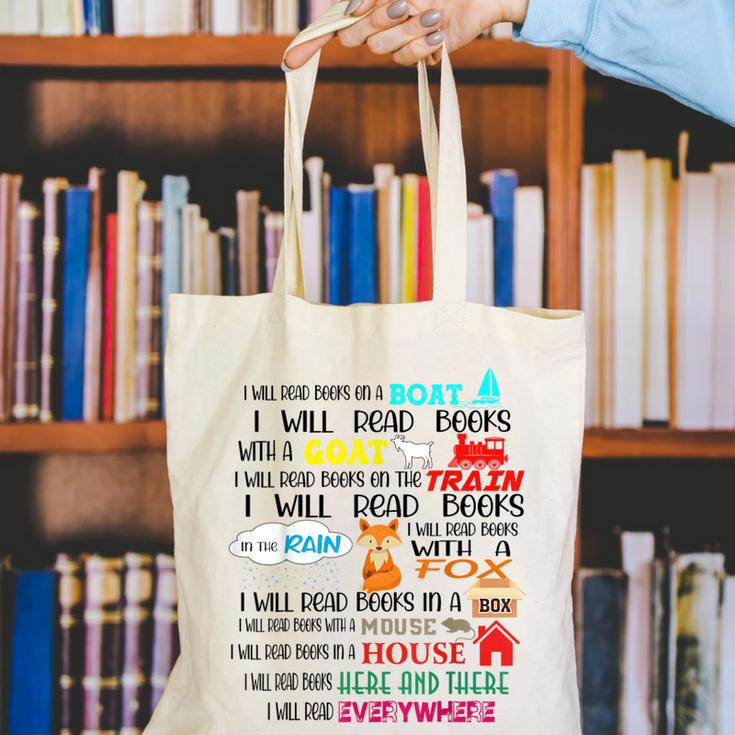 Teacher I Will Read Book On Boat Kids Women Bookworm Canvas Tote Bag, funny gift Teacher I Will Read Book On Boat Kids Women Bookworm Canvas Tote Bag, funny gift
