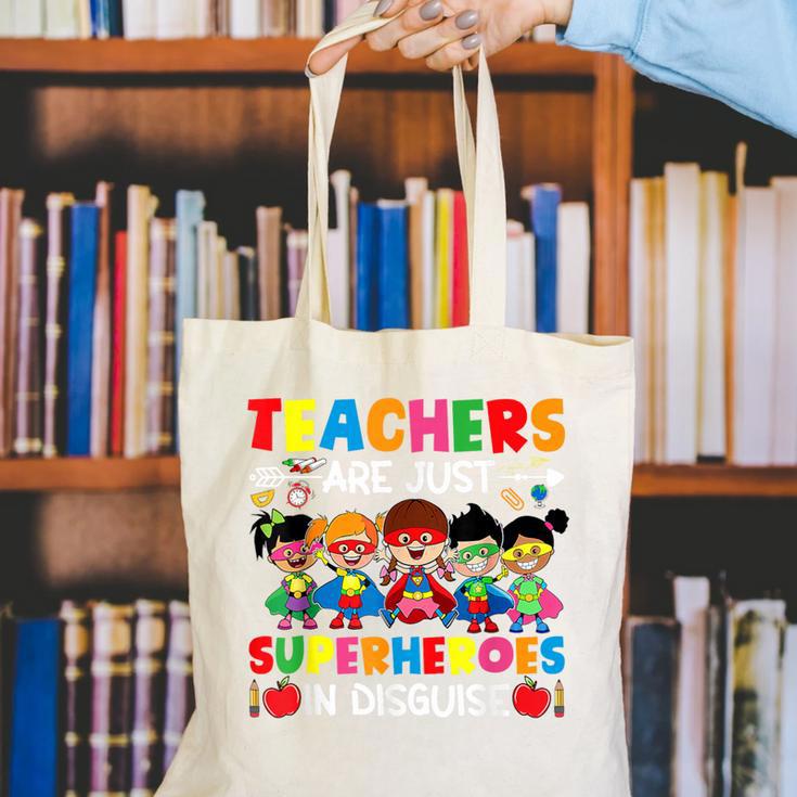 Teachers Are Just Superheroes In Disguise Back To School Canvas Tote Bag, funny gift Teachers Are Just Superheroes In Disguise Back To School Canvas Tote Bag, funny gift