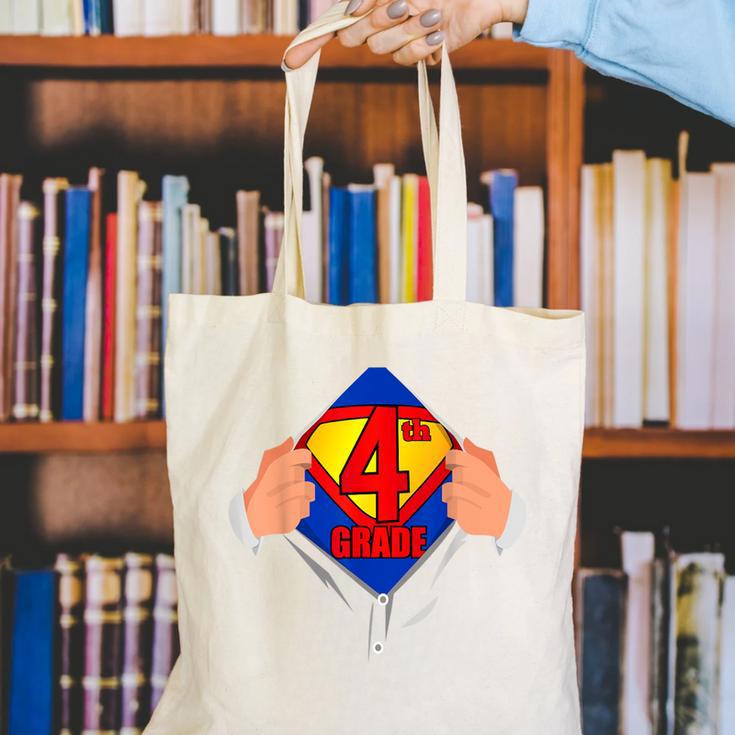 Teachers Are Superheroes 4th Grade Super Teacher Staff Men Women Canvas Tote Bag, Super Teacher Tote Bags, 4th Grade Teacher Tote Bags, funny gift