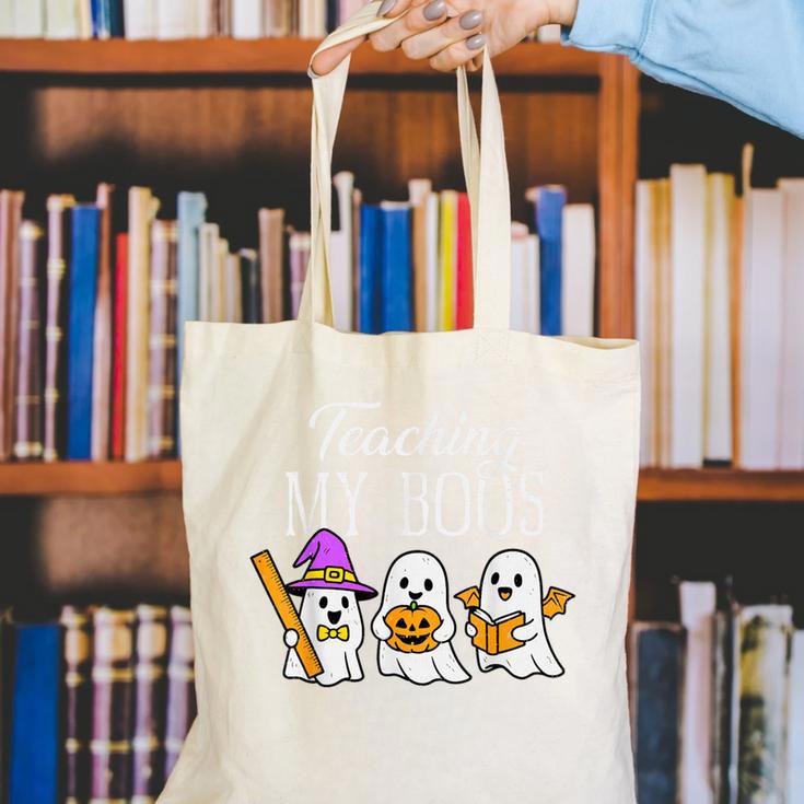 Teaching My Boos Ghost Teacher Halloween Spooky Educator Canvas Tote Bag, funny gift Teaching My Boos Ghost Teacher Halloween Spooky Educator Canvas Tote Bag, funny gift