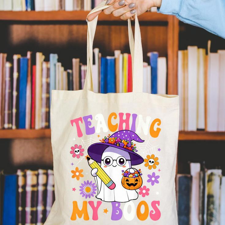 Teaching My Boos Teacher Ghost Teach Halloween Teacher Canvas Tote Bag, funny gift Teaching My Boos Teacher Ghost Teach Halloween Teacher Canvas Tote Bag, funny gift