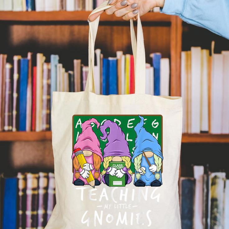 Teaching My Little Gnomies With Gnome For Teacher Women Canvas Tote Bag, funny gift Teaching My Little Gnomies With Gnome For Teacher Women Canvas Tote Bag, funny gift