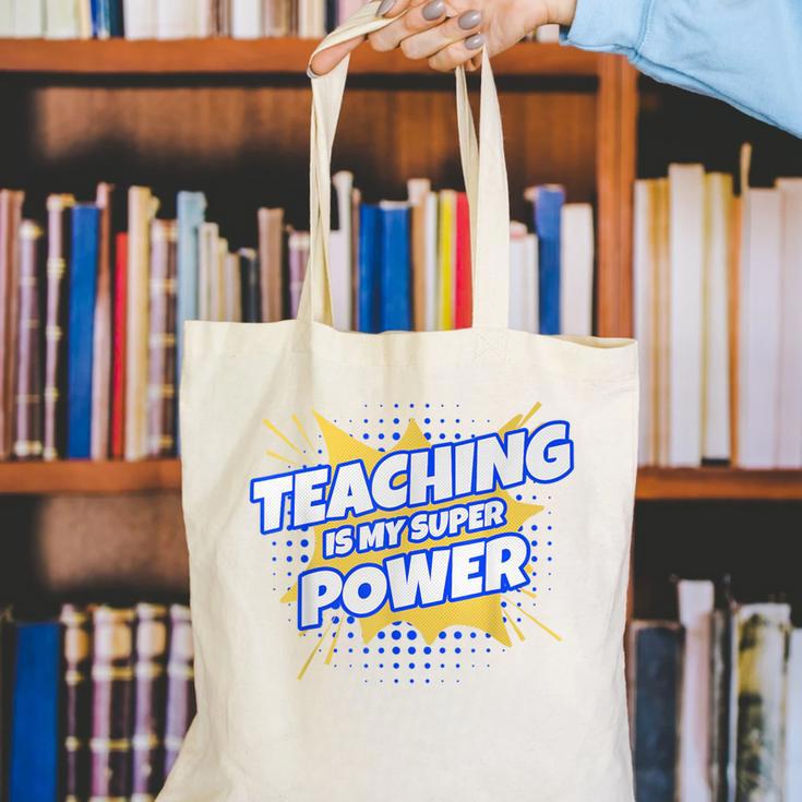 TEACHING IS MY SUPER POWER Teacher Appreciation Canvas Tote Bag, Super Teacher Tote Bags, funny gift TEACHING IS MY SUPER POWER Teacher Appreciation Canvas Tote Bag, Super Teacher Tote Bags, funny gift