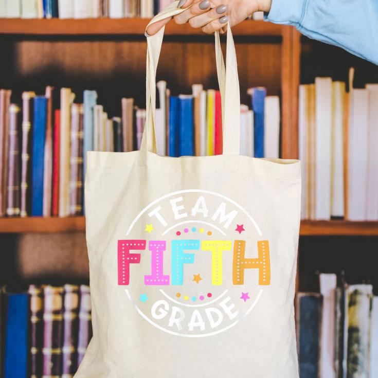 Team Fifth Grade Teacher Back To School 5th Grade Squad Kids Canvas Tote Bag, funny gift