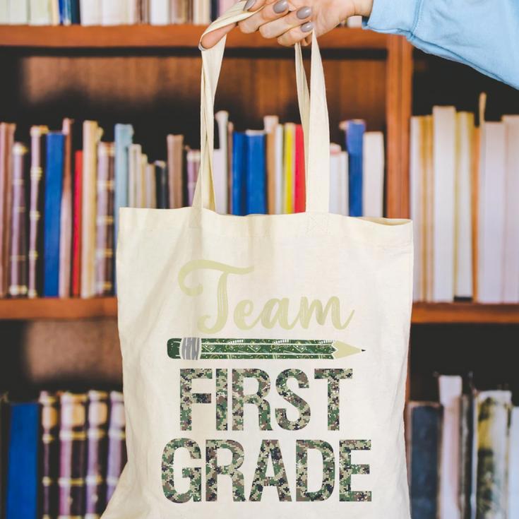 Team First Grade Camo 1st Grade Teacher Camouflage Canvas Tote Bag, First Grade Teacher Tote Bags, funny gift Team First Grade Camo 1st Grade Teacher Camouflage Canvas Tote Bag, First Grade Teacher Tote Bags, funny gift