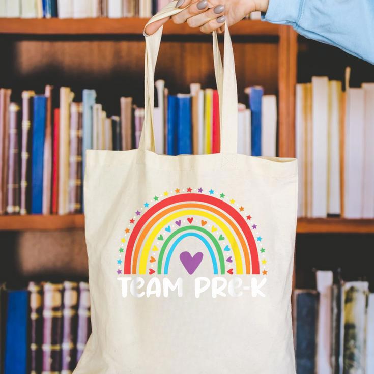 Team Pre-K Teacher Crew Squad Hello Back School Graduation Canvas Tote Bag, funny gift Team Pre-K Teacher Crew Squad Hello Back School Graduation Canvas Tote Bag, funny gift