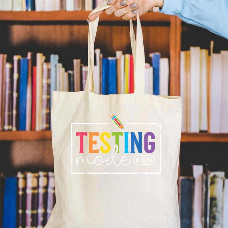 Testing Mode On Testing Day Motivational Teacher Kids Canvas Tote Bag, funny gift Testing Mode On Testing Day Motivational Teacher Kids Canvas Tote Bag, funny gift