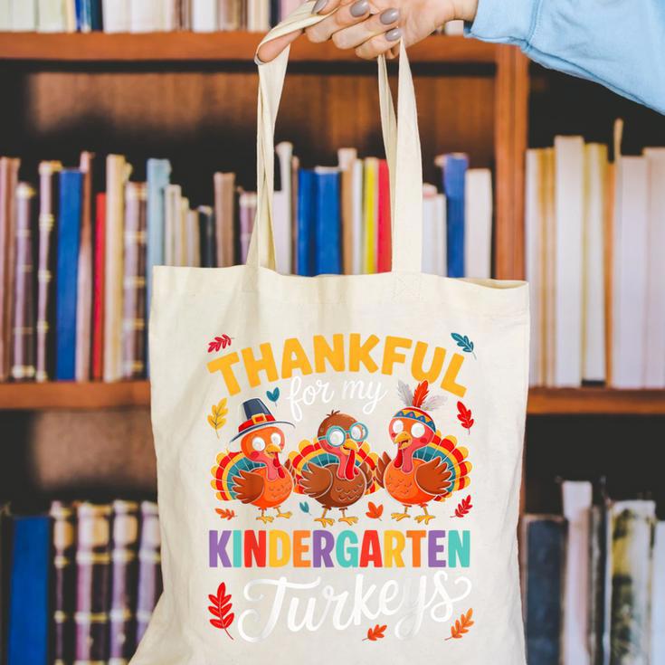 Thankful For My Kindergarten Turkeys Thanksgiving Teacher Canvas Tote Bag, funny gift Thankful For My Kindergarten Turkeys Thanksgiving Teacher Canvas Tote Bag, funny gift