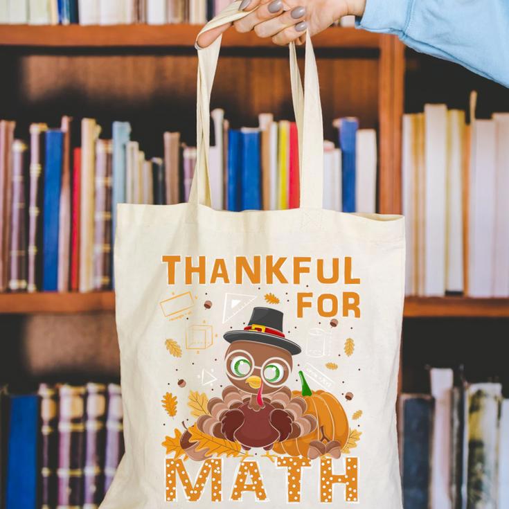 Thankful Math Turkey Teacher Happy Thanksgiving Canvas Tote Bag, funny gift Thankful Math Turkey Teacher Happy Thanksgiving Canvas Tote Bag, funny gift