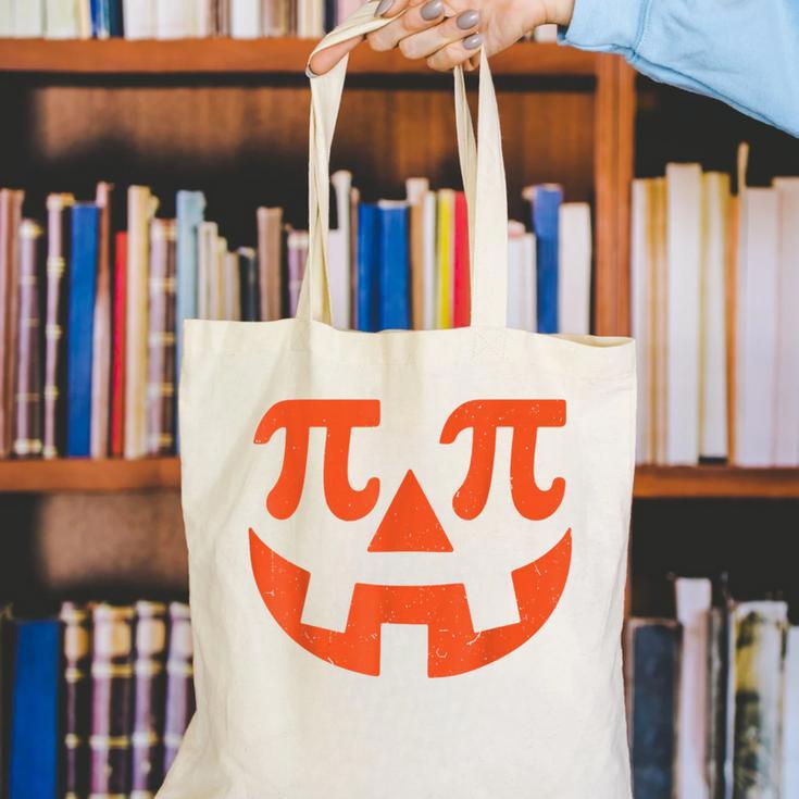 Thanksgiving Math Teacher Pumpkin Pi Pie Math Costume Canvas Tote Bag, funny gift Thanksgiving Math Teacher Pumpkin Pi Pie Math Costume Canvas Tote Bag, funny gift
