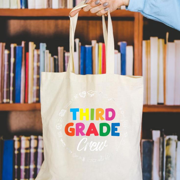 Third Grade Crew First Day Of School 3rd Grade Teacher Canvas Tote Bag, First Grade Teacher Tote Bags, funny gift Third Grade Crew First Day Of School 3rd Grade Teacher Canvas Tote Bag, First Grade Teacher Tote Bags, funny gift