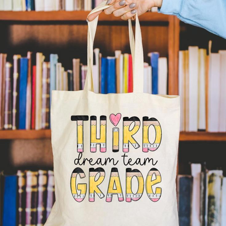 Third Grade Dream Team Back To School 3rd Grade Teacher Canvas Tote Bag, funny gift