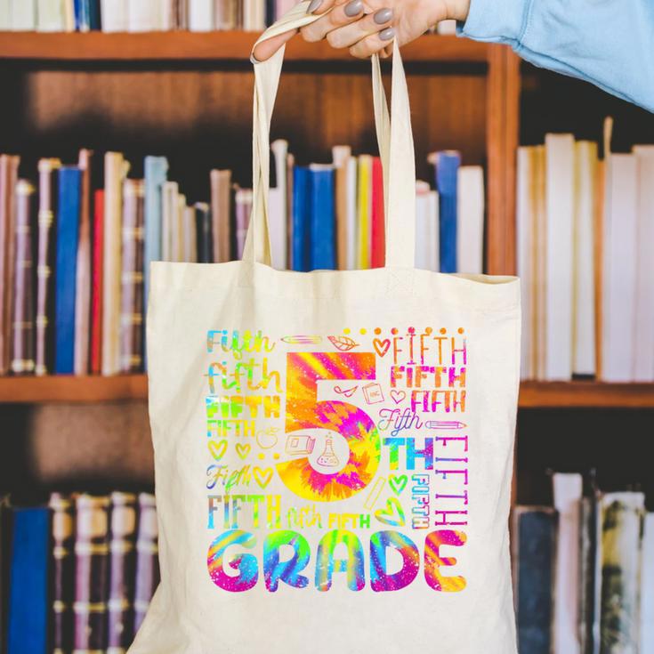 Tie Dye 5th Grade Typography Team Fifth Grade Teacher For Men Women Girls Kids Canvas Tote Bag, funny gift Tie Dye 5th Grade Typography Team Fifth Grade Teacher For Men Women Girls Kids Canvas Tote Bag, funny gift