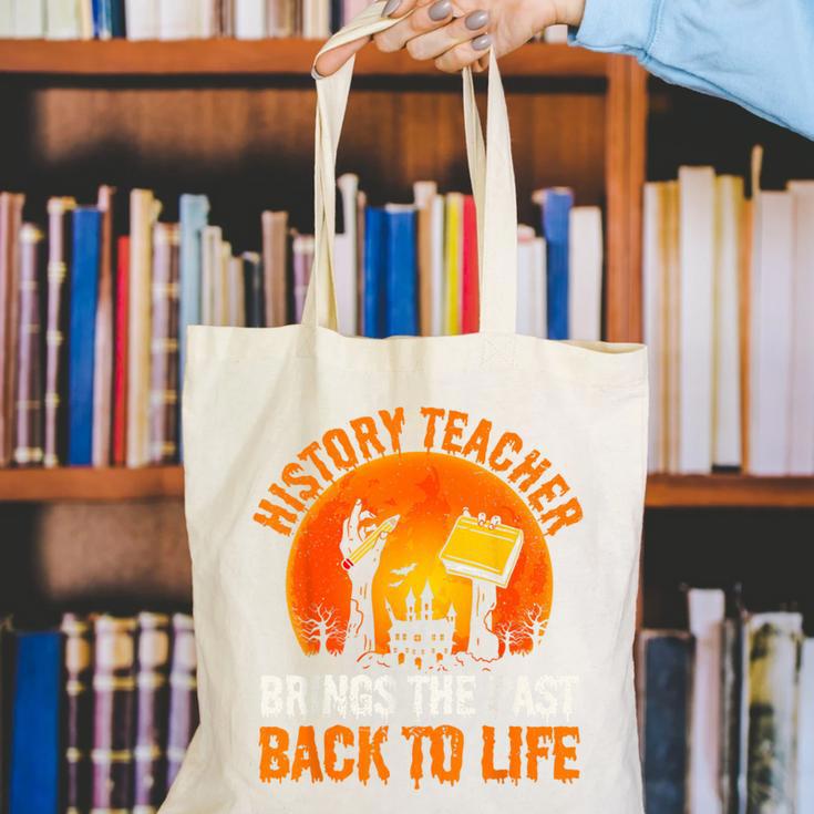 History Teacher Brings Past Back To Life Halloween Zombie Canvas Tote Bag, History Teacher Tote Bags, funny gift History Teacher Brings Past Back To Life Halloween Zombie Canvas Tote Bag, History Teacher Tote Bags, funny gift