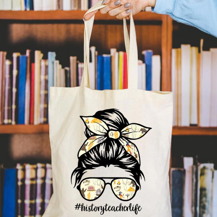 History Teacher Messy Bun Life Hair Glasses Canvas Tote Bag, History Teacher Tote Bags, funny gift History Teacher Messy Bun Life Hair Glasses Canvas Tote Bag, History Teacher Tote Bags, funny gift