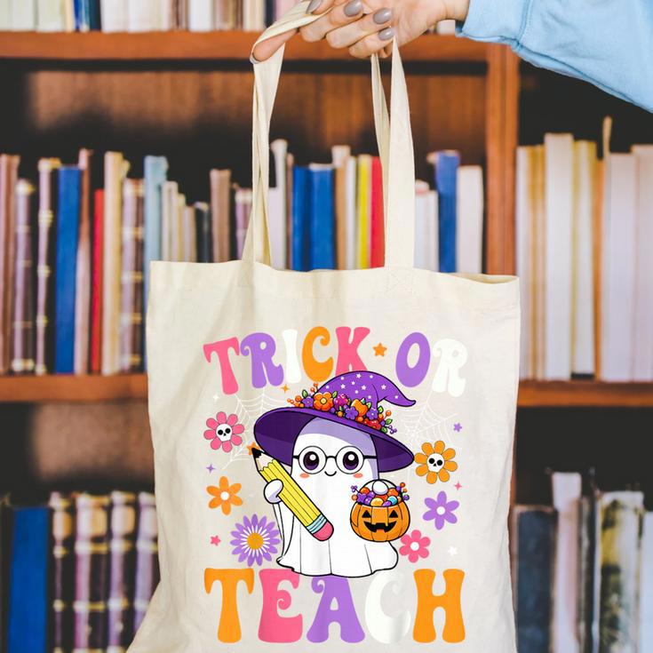 Trick Or Teach Teacher Ghost Teaching Fun Halloween Teacher Canvas Tote Bag, funny gift Trick Or Teach Teacher Ghost Teaching Fun Halloween Teacher Canvas Tote Bag, funny gift