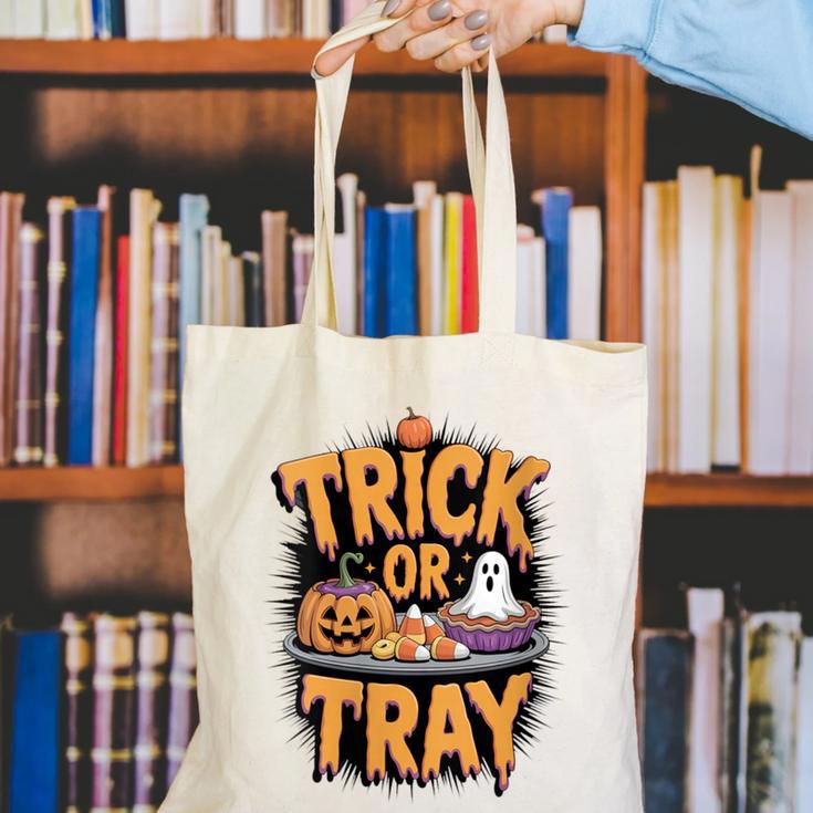 Trick Or Tray Halloween Cafeteria Teacher School Canvas Tote Bag, funny gift Trick Or Tray Halloween Cafeteria Teacher School Canvas Tote Bag, funny gift