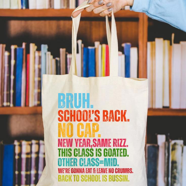 Vintage Bruh We Back No Cap Bruh We'Re Back Student Teacher Canvas Tote Bag, funny gift Vintage Bruh We Back No Cap Bruh We'Re Back Student Teacher Canvas Tote Bag, funny gift