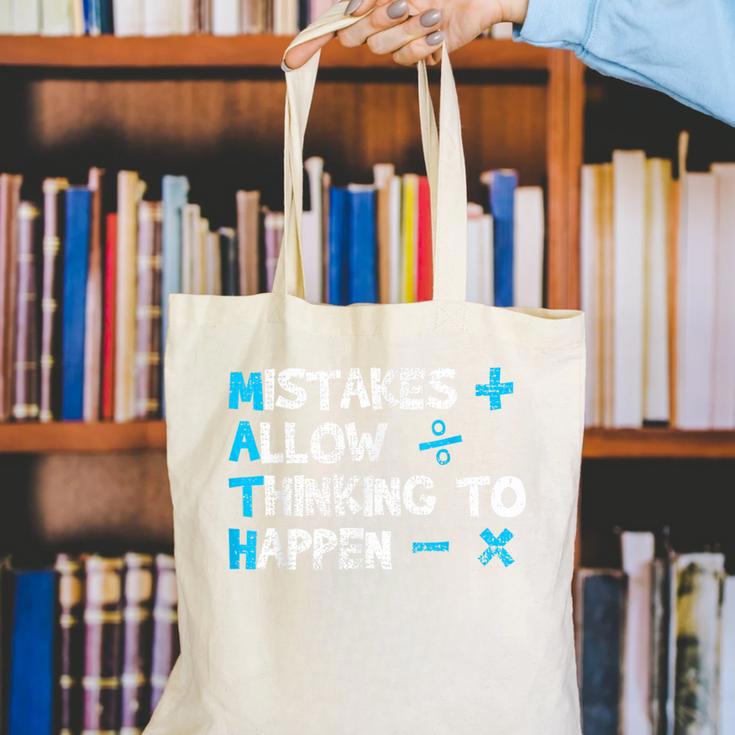 Vintage Math Teacher Saying Canvas Tote Bag, funny gift