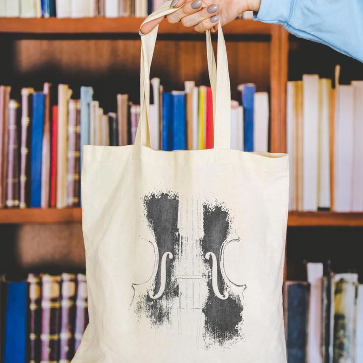 Violin Player Instrument Music Teacher Musical Violinist Canvas Tote Bag, funny gift