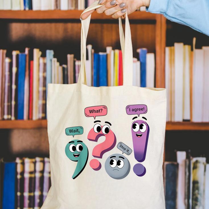 Wait What Stop It I Agree Grammar English Teacher Canvas Tote Bag, English Teacher Tote Bags, funny gift