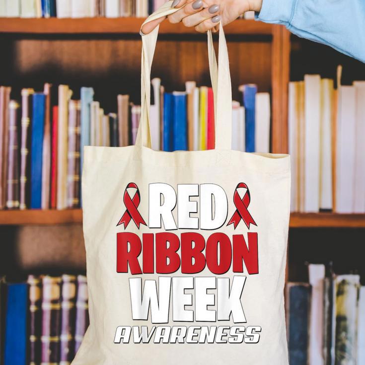 We Wear Red For Red Ribbon Week Awareness Mothers Teachers Canvas Tote Bag, funny gift We Wear Red For Red Ribbon Week Awareness Mothers Teachers Canvas Tote Bag, funny gift