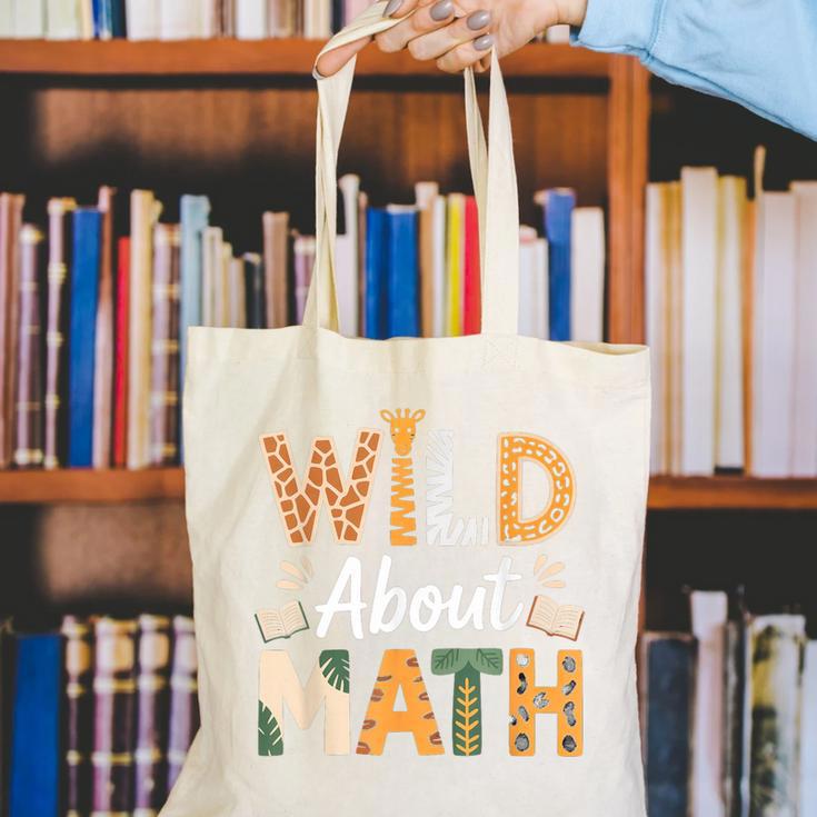 Wild About Math Cute Teacher Student Math Club Canvas Tote Bag, funny gift Wild About Math Cute Teacher Student Math Club Canvas Tote Bag, funny gift