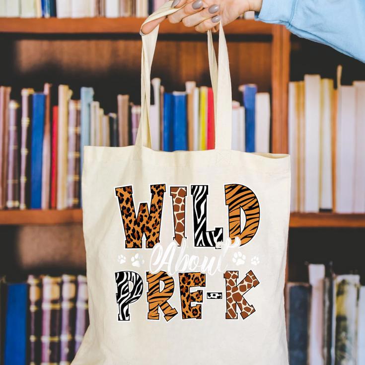 Wild About Pre-K Teacher Student First Day Of Kindergarten Canvas Tote Bag, funny gift