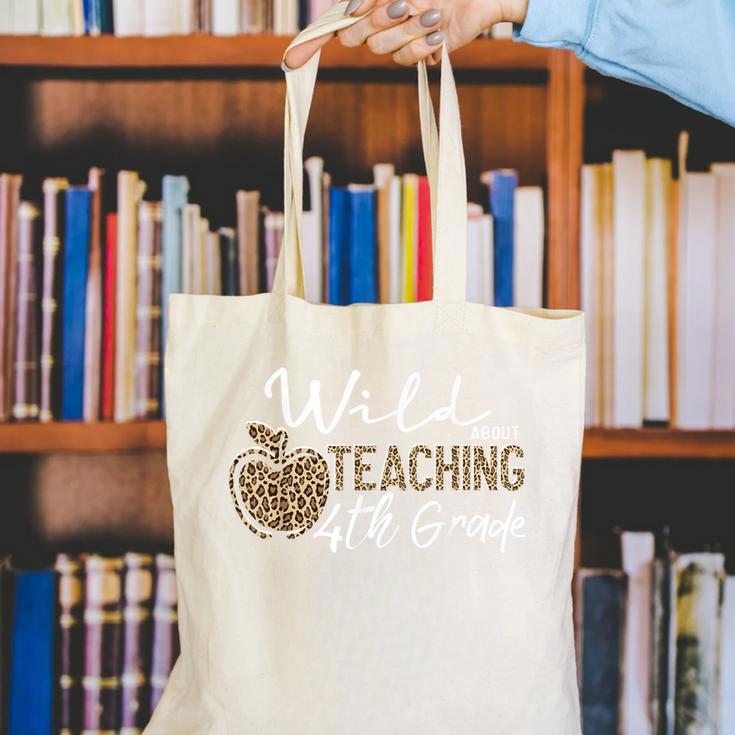 Wild About Teaching School Crew 4th Grade Teacher Squad Canvas Tote Bag, 4th Grade Teacher Tote Bags, funny gift Wild About Teaching School Crew 4th Grade Teacher Squad Canvas Tote Bag, 4th Grade Teacher Tote Bags, funny gift